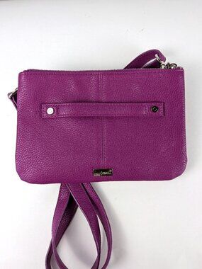 Jewell by Thirty-One Magenta Faux Leather Crossbody Clutch